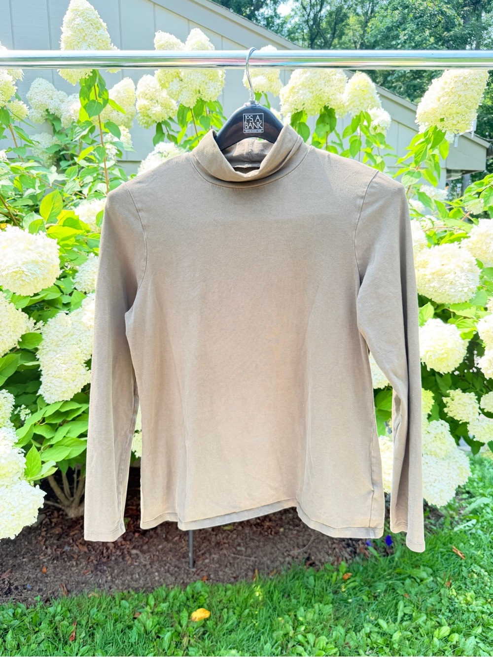 Lord & Taylor women's Light Taupe Turtleneck Sweater